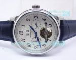 Copy Patek Philippe Grand Complications White Dial Blue Leather Strap Watch